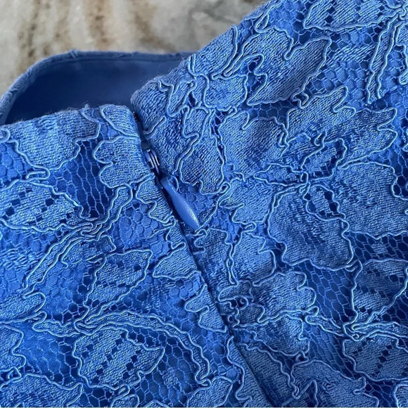 DVF Diane Von Furstenberg Fausta Lace Blue Cornflower High Rise Shorts - Picture 5 of 9